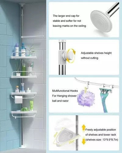 StableShower- Organizador de Esquina para una Ducha Segura