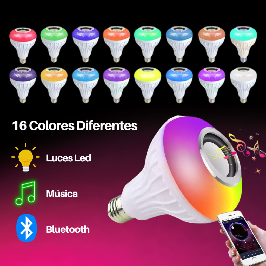 Bombillo Parlante Bluetooth Multicolor