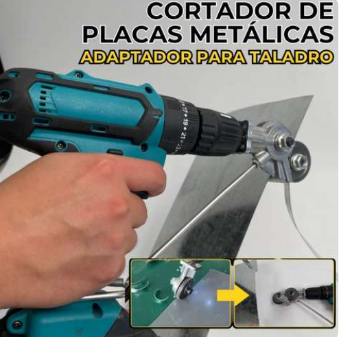 MetalCutter - ADAPTADOR DE TALADRO PARA CORTAR PLACAS METALICAS Y ALUMINIO