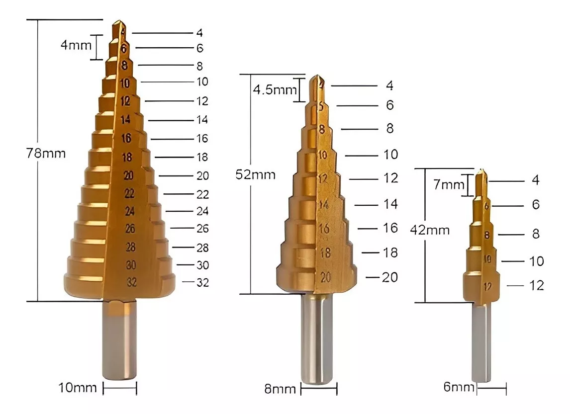 Step Drill™ - Juego Brocas X6 Escalonada