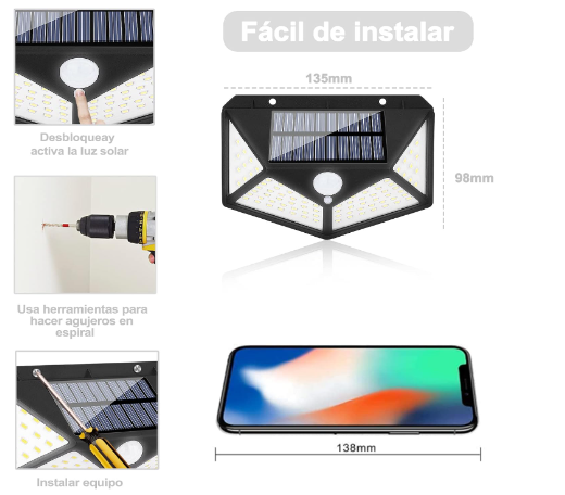 LAMPARA SOLAR LED CON SENSOR