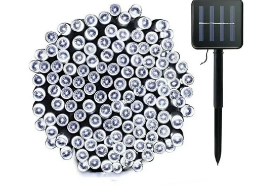 LUCES NAVIDEÑA CON PANEL SOLAR - 10 METROS CON 100 BOMBILLOS