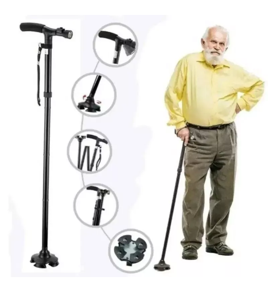 Luminocane™️ BASTÓN ORTOPÉDICO PLEGABLE LIVIANO INCLUYE LINTERNA LED