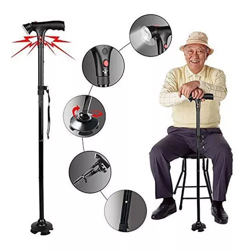 Luminocane™️ BASTÓN ORTOPÉDICO PLEGABLE LIVIANO INCLUYE LINTERNA LED