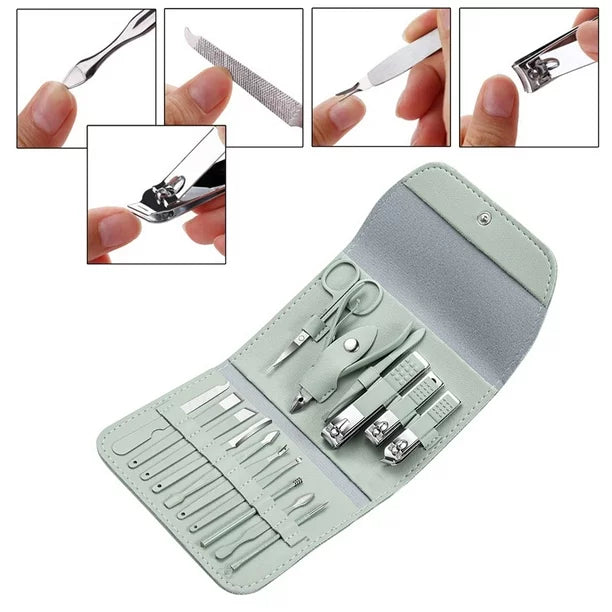 ®Kitmanicure + 16 herramientas de acero