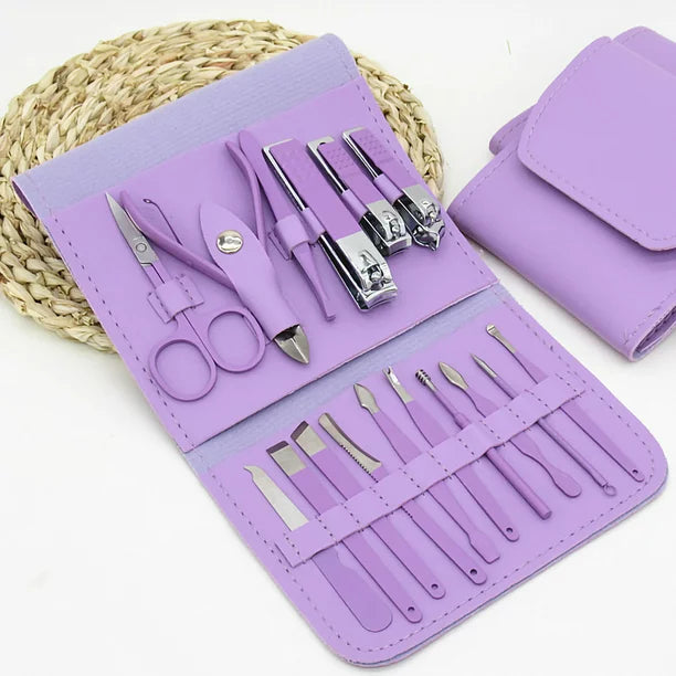 ®Kitmanicure + 16 herramientas de acero