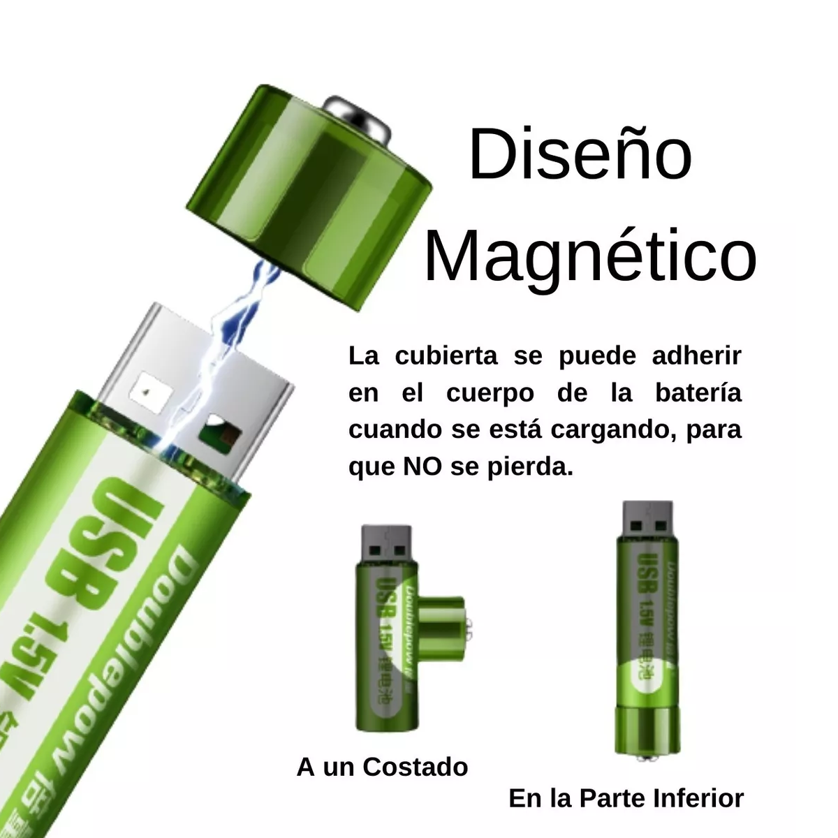 EnergyPlus- PILAS AA RECARGABLE CON USB + LUZ LED
