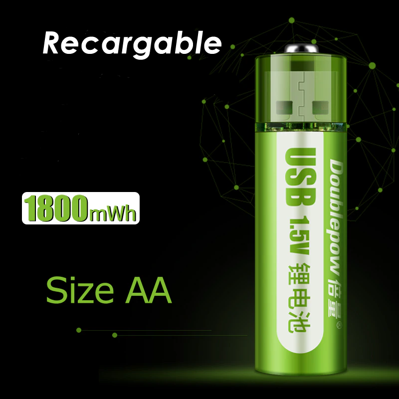 EnergyPlus- PILAS AA RECARGABLE CON USB + LUZ LED