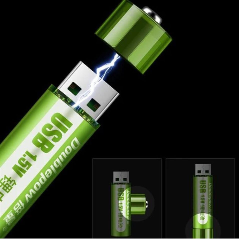 EnergyPlus- PILAS AA RECARGABLE CON USB + LUZ LED