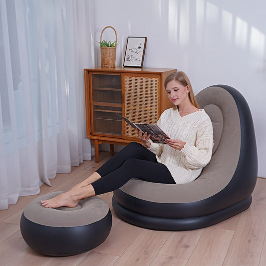 Sofá Inflable Mágico de Comodidad + Gratis Reposapies e inflador