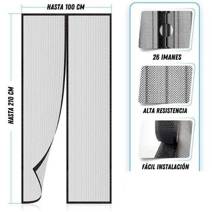 MagniSafe ™️ -Malla Cortina con cierre magnético automático  210 X 100 cm