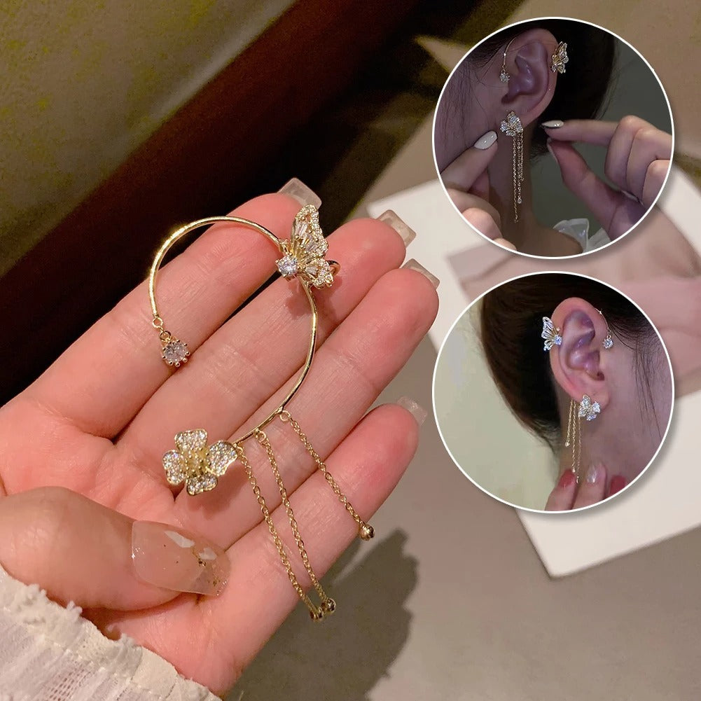 Aretes Sin Perforación Mariposa