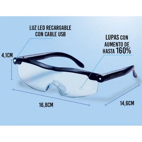 GAFAS VISION LUPA CON LUZ LED
