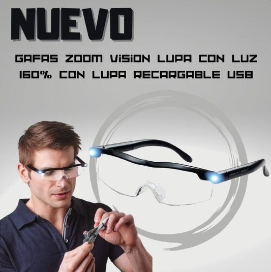 GAFAS VISION LUPA CON LUZ LED