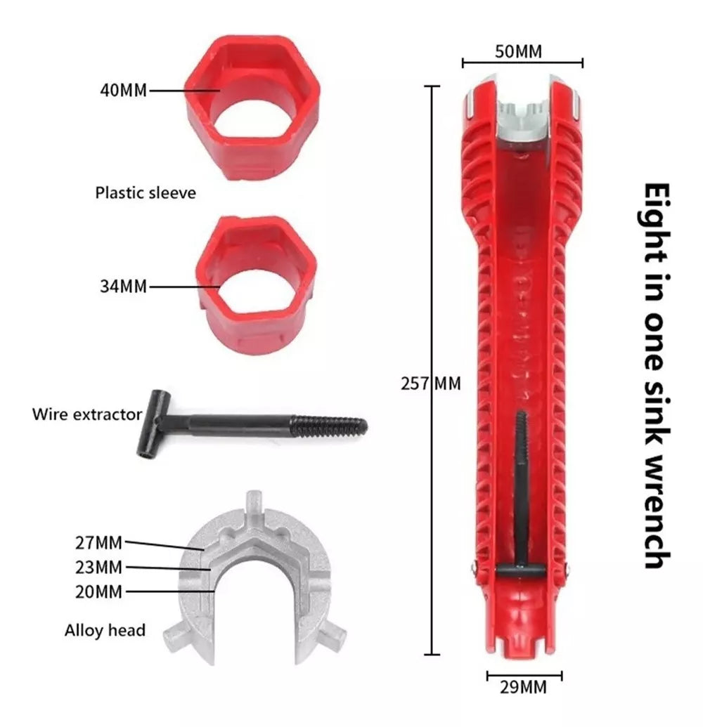 PLUMBING PRO -Llave 8 En 1 Multifunción Para Grifería