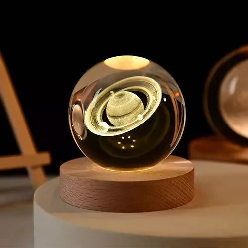 Lámpara Esfera de Cristal 3D Luna y Saturno ¡GRAN PROMO!!  PAGA 2 Y LLEVA LA TERCERA GRATIS🚨